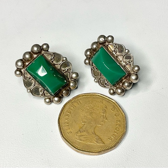 Vintage Mexican Sterling Silver Bold Earrings 1950’s - Picture 7 of 9